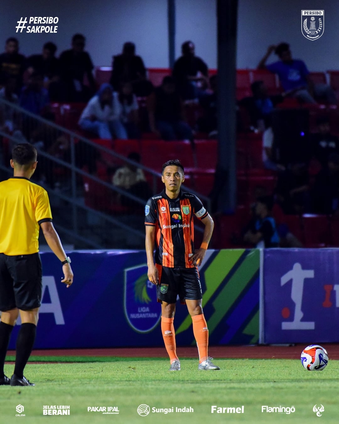 Pertandingan Persibo Bojonegoro vs RANS Nusantara FC di Stadion Sriwedari, Solo